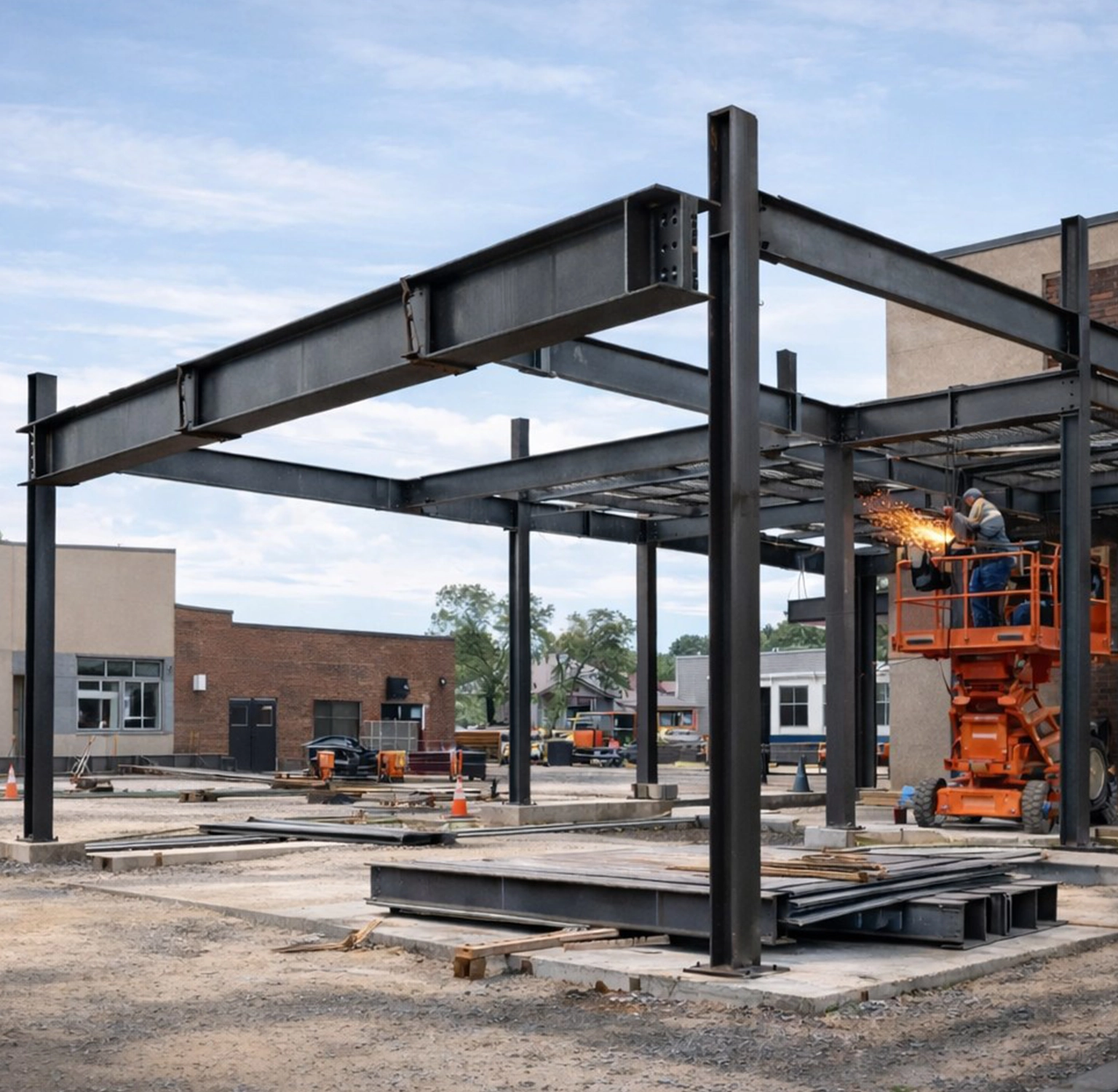structural steel expansion on exisiting building